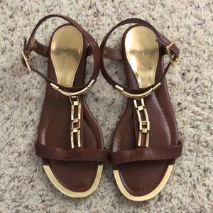 Marc Fisher Brown/Gold Dress Sandals
